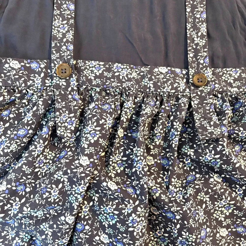 Free‎ People Petunia Mini Dress, Blue & White Flower Print- Size Medium